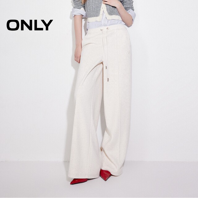 ONLY Outlet 2025 Summer New Simple Embroidery Loose Straight Pants Pants for Women