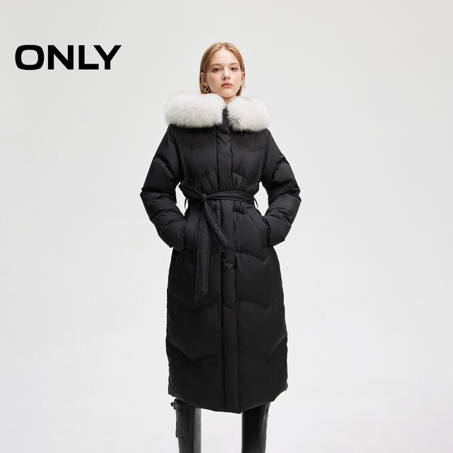 ONLY Outlet Winter 90 White Goosevelt Slim Long Down Jacket Women