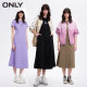 
ONLY Summer Temperament Round Neck Letter Print A-line Mid-length Dress for Women