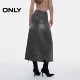ONLY Summer versatile high waist slim A-line long skirt denim skirt women
