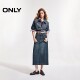 ONLY Outlet 2025 summer new fashion retro old cotton straight denim skirt for women

