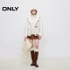 ONLY Spring Academy Style Bullhorn Buckle Hooded Solid Color Shoulder Woolen Coat Women