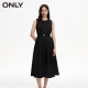 ONLY Summer Temperament Versatile Round Neck Mid-Length Solid Color A-line Dress for Women