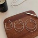 Ning Yizhuo's same style hoop ear clip earrings without pierced mosquito coil silver needle earrings for round faces and small exaggerated earrings
