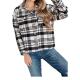 Self-operated jodiflKate black and white plaid jacket - black and white straight hair
