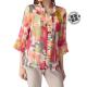 Self-operated joseph ribkoff geometric printed ruffled jacket (multi-color) - Multicolor [American O
