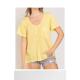 Self-operated pol yellow waffle pocket t-shirt - yellow straight hair
