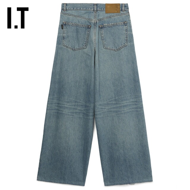 IT HAIKURE women's ankle-exposed wide-leg jeans new casual street style loose straight pants 033276XO