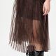 DAZZLE Disuole Spring and summer French temperament fairy mesh pleated A-line mid-length skirt for women