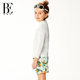 BE Fan De'an fashion children's fun swimwear sun protection anti-chlorine swimming sports children's half turtleneck long-sleeved split swimsuit