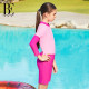 BE Fan De'an children's swimsuit women's one-piece boxer long-sleeved sun protection warm hot spring vacation big children's swimsuit