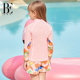 BE Fan De'an Children's Passionate Jungle Split Long Sleeve Swimsuit Fashion Printed Girls Sunscreen Anti-chlorine Resort Swimwear