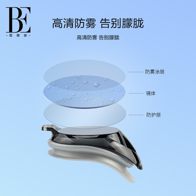 BE Fan De'an men's and women's myopia swimming goggles high-definition waterproof and replaceable nose bridge swimming goggles