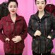 New autumn plaid women's jacket fashionable lapel large button middle-aged and elderly mothers wear tops versatile big bag trendy