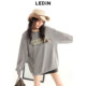 Lecho loose round neck letter sweatshirt for women's spring new top C2CRE1119