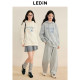 Lecho Korean hooded basic sweatshirt in winter new style grass simple basic rasp letter printed loose top