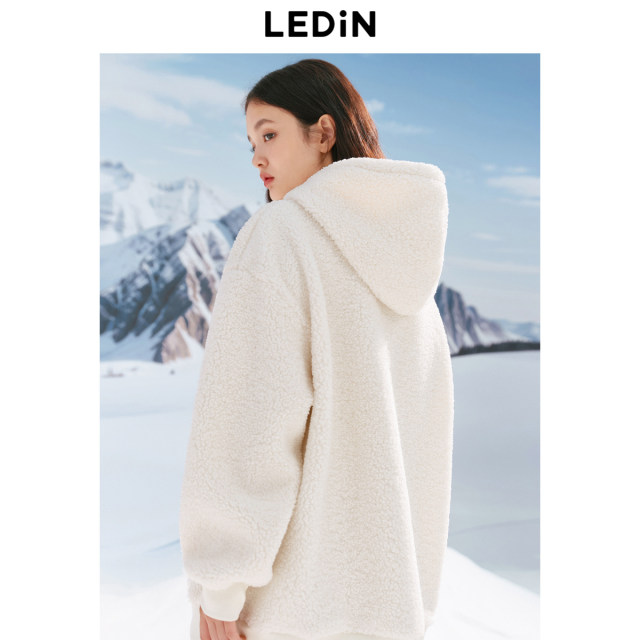Leting imitation lamb wool hooded sweatshirt new winter three-dimensional doll loose polar fleece pullover sweatshirt