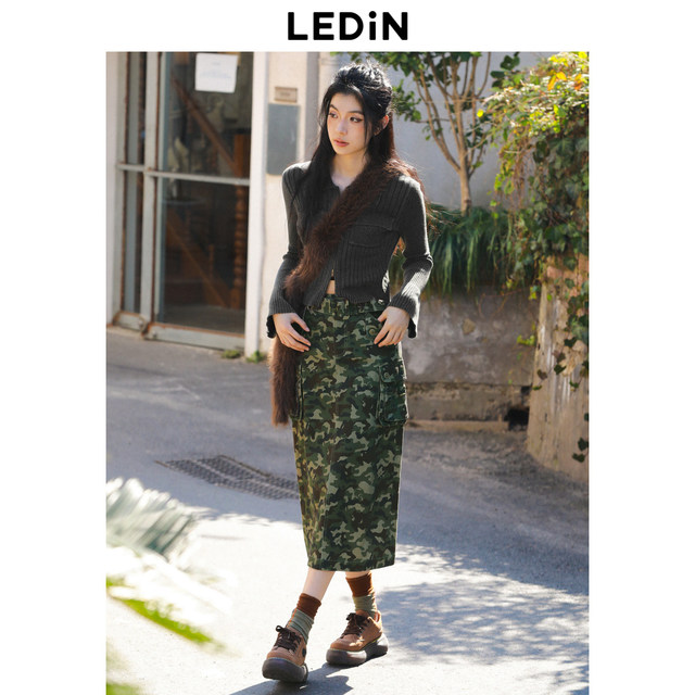 Lecho Fashion Color Printed Long Skirt Autumn New Working Skirt C2GFD3501