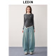 Lecho draped loose denim banana pants new autumn high-waist wide-leg pants