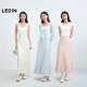 Lecho satin wrinkled fishtail skirt fairy skirt 25 summer new elastic waist skirt temperament high waist mid-length skirt