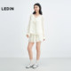 Lecho thin pleated skirt for women in 25 summer new bright silk big skirt hem skirt elastic waist Korean sweet short skirt