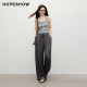Red sleeves 2025 summer new women's clothing texture lace-up elastic mid-waist loose wide-leg trousers