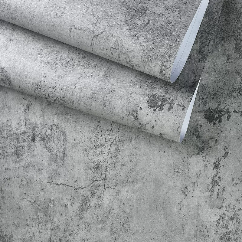 水泥灰壁紙自粘10米防水貼紙背景牆壁紙復古工業風做