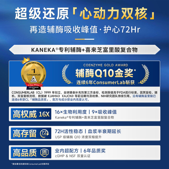 Yanshou LIFE Reduced Coenzyme Q10 Patent Panthenol Coq10 Fulitic Acid Official Flagship Store