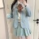 The green suit badge of the Haruki Ministry JK uniform long -sleeved suit girl school confessing spring and autumn
