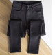Embroidered black jeans women's tiny feet pants 2025 spring and summer new high-waisted slimming tight stretch pencil pants