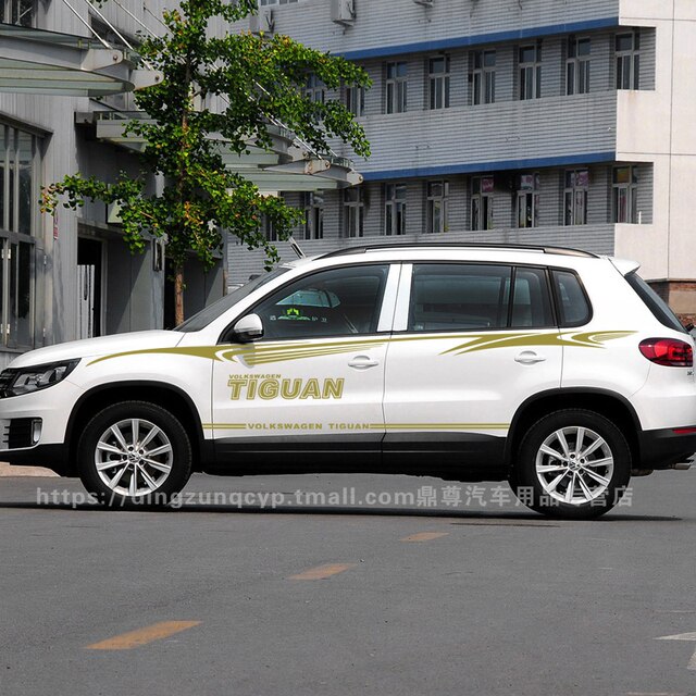 Volkswagen Tiguan Modification Special Car Patch Personalized waistline Pattial Paper Tiguan Tiguan Body Colored Strinking Decoration Lord Skirt Flower
