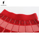 POLOWALK children's clothing girl clothing fashion set 2024 autumn new children's red knitted skirt