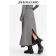 Peacebird workwear casual mid-length skirt autumn new fishtail slim gray skirt with slit behind
