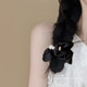 Super beautiful pearl large intestine hair ring Korean black rubber band tie head rope high-end meatball hair decoration rope