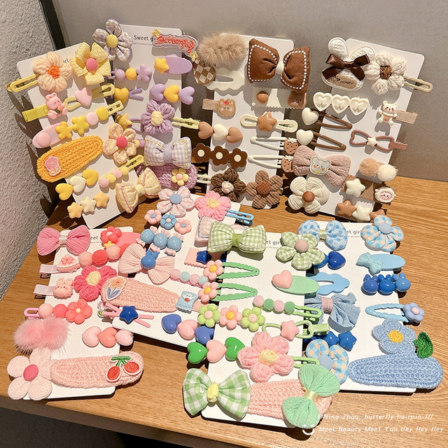 Liu Hai broken hair artifact children BB plush hair clip girl side clip cute girl baby head jewelry card hair card