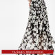 Lily Olex new women's soft man's soft silk romantic art printing lotus leaf gauze temperament high waist skirt
