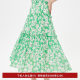 Lily Olex new women's soft man's soft silk romantic art printing lotus leaf gauze temperament high waist skirt
