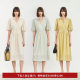 LILY summer women's clothing with linen vintage puff sleeves romantic floral temperament gentle high waist dress
