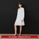 LILY2025 Spring Romantic Temperament Tie V-neck Vacation Commuter Loose Long Sleeve Dress Small White Dress Women
