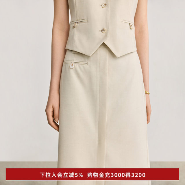 LILY2025 Spring New Simple Minimalist Old Qianfeng High Waist Professional Commuter Straight Skirt Skirt Women's Long Skirt