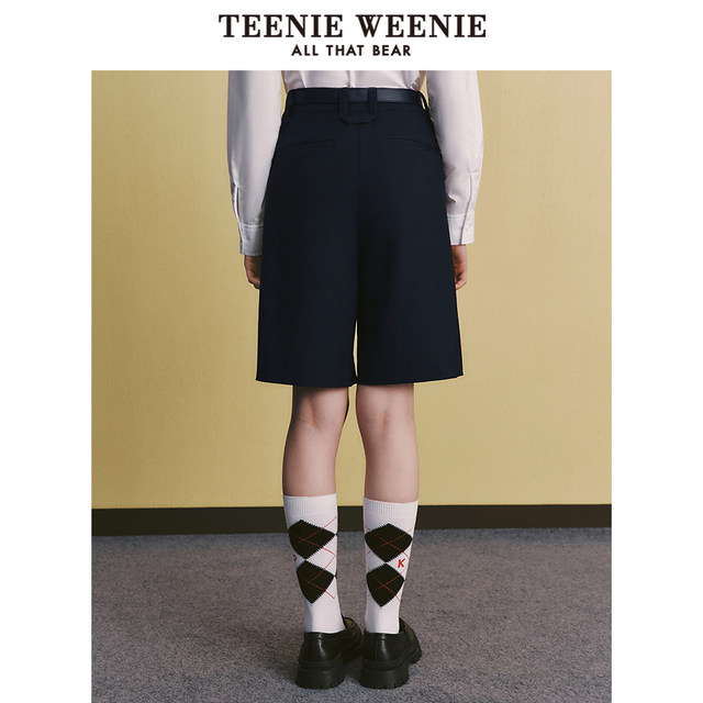 TeenieWeenie Bear Ole Spring Fashionable Academy Style Cropped Pants Loose Korean Style Straight Women
