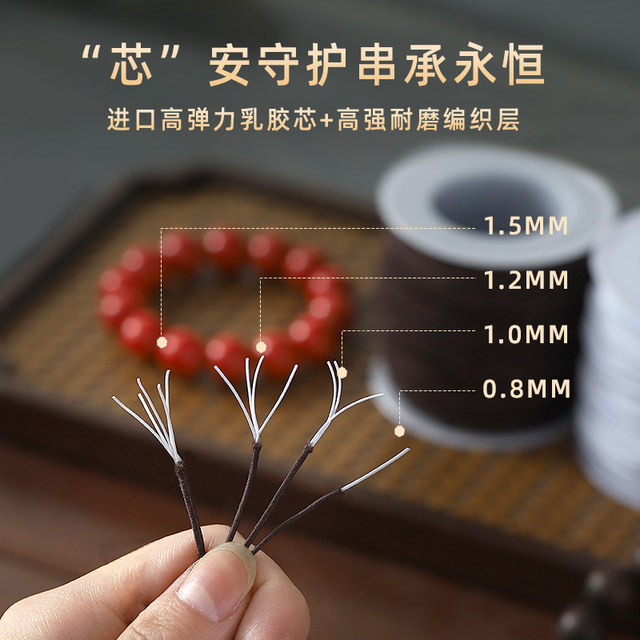 
Bracelet elastic rope Buddhist beads special line wear-resistant cultural and play handheld pendants high-strength bracelet replacement bead-wrap thread