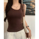 Slim American women's 2025 new women's summer lining suspender top U-neck hot girl slim short underwear