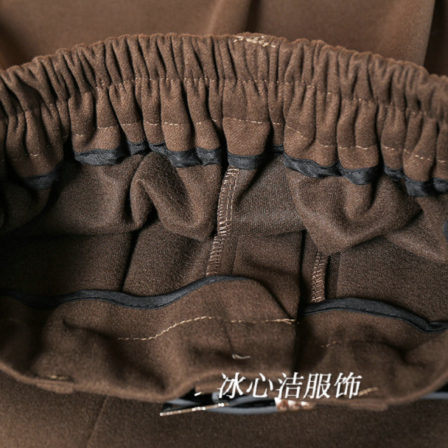 Thickened woolen pocket skirt for Autumn and winter for women 2024 new high-waisted slim mid-length skirt long skirt umbrella skirt
