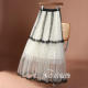 Wood ear design spliced ​​polka dot mesh skirt for women 2025 summer new high waist drooping polka skirt long skirt