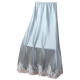 New Chinese style lace spliced ​​skirt for women 2025 spring new acetate satin bread hip skirt fishtail skirt long skirt