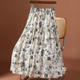 High waist sweet little fresh floral skirt for women in summer 2025 new elastic skirt A-line splicing large long skirt
