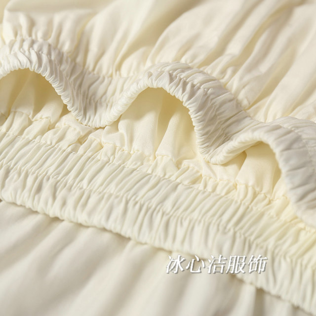 2025 new Autumn and Winter 2025 draped bow cake skirt skirt women's slim white skirt long skirt umbrella skirt
