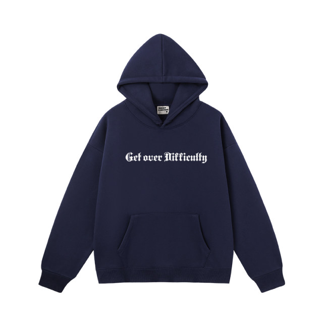 Oversize loose large size lazy trend street letter print hooded sweatshirt bf couple outfit autumn and winter thickened