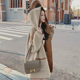 Mid-length loose two-sided lamb fur coat for women large size thickened hooded fur integrated cotton coat cotton coat coat